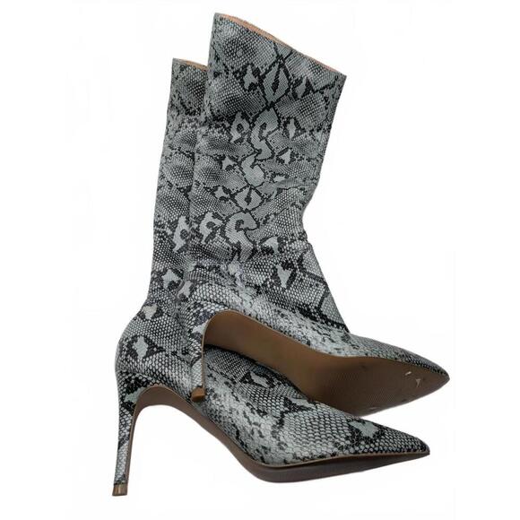 High Heel Snake Print Boots 21" Tall 3" Heel Kimari KIMA01S1 Synthetic Size 7 M - Picture 1 of 7